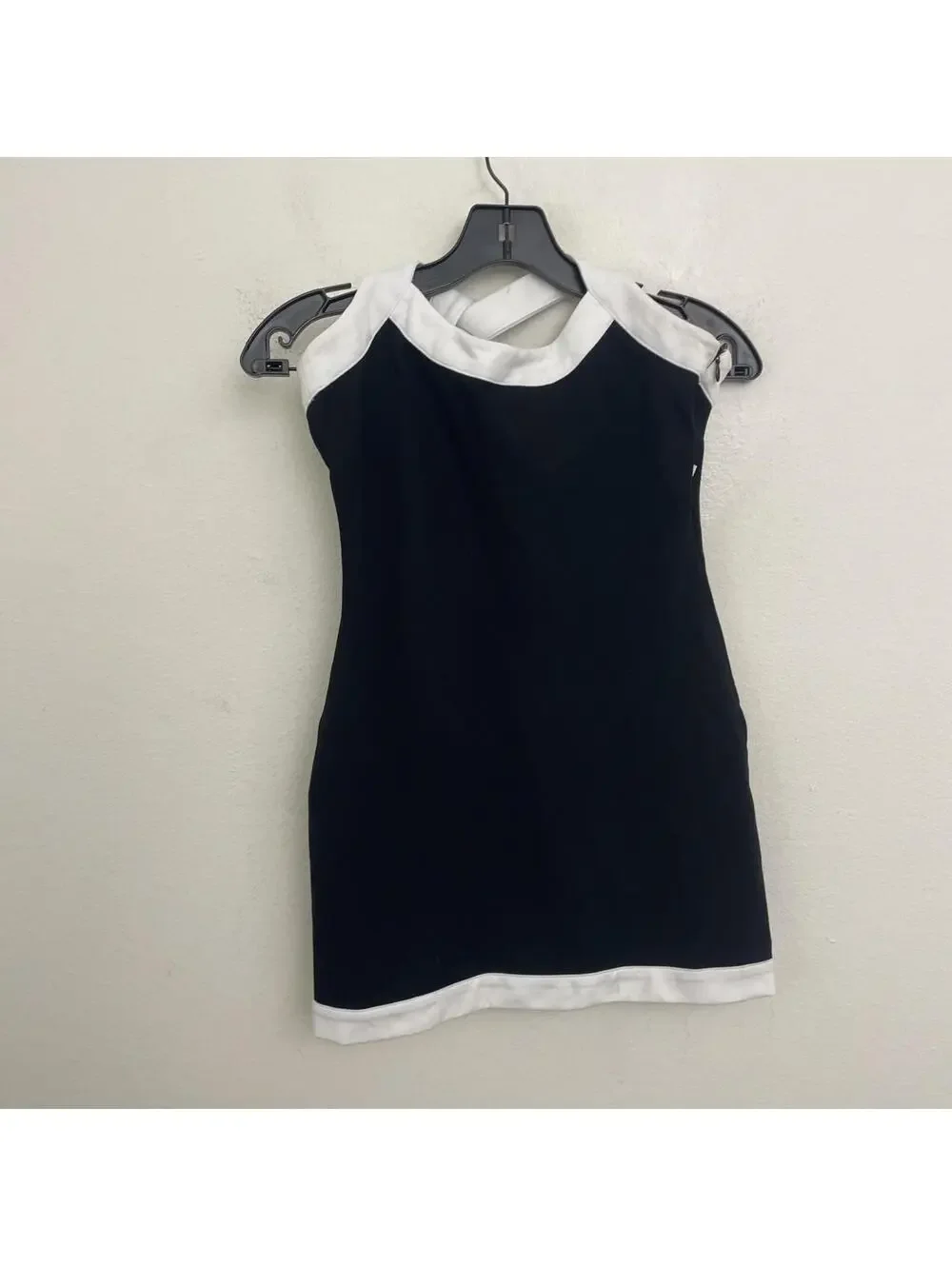 Revolve All The Ways Rosalyn Halter Mini Dress black white trim size S NWT - Picture 8 of 10